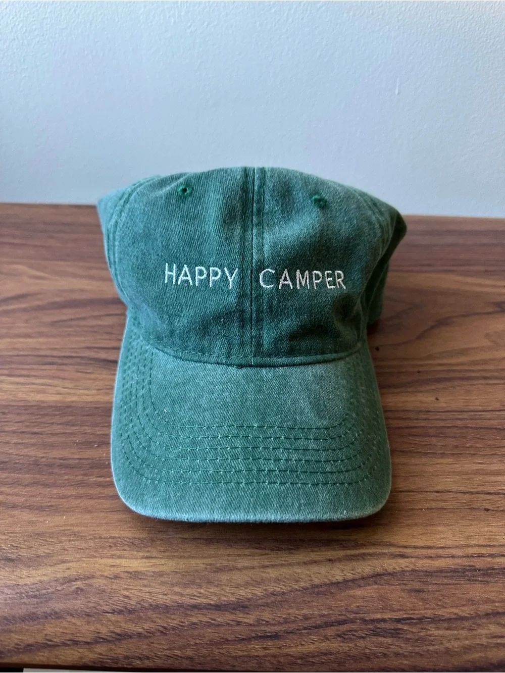 Happy Camper Green Baseball Cap